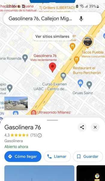 Gasolinera 76 google maps