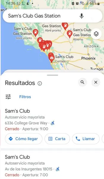 Sam's Club google maps